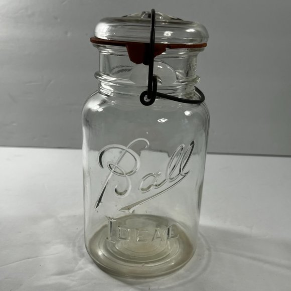 Ball Ideal Jar Glass Lid Wire Bale Clamp Closure Rubber Seal 1 Quart Canning - Picture 12 of 12